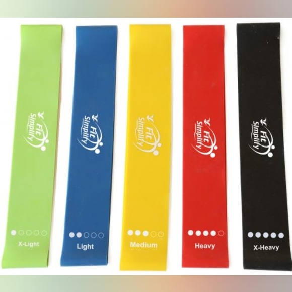 🏋🏻♀️ NWOT 5 Exercise Resistance Bands + Bag- Various Resistance • Simply Fit - Picture 3 of 4